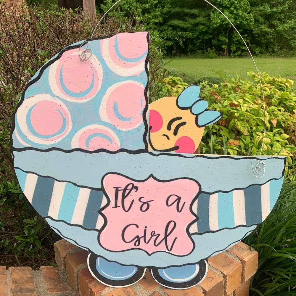 Baby girl hospital Door Sign birth announcement